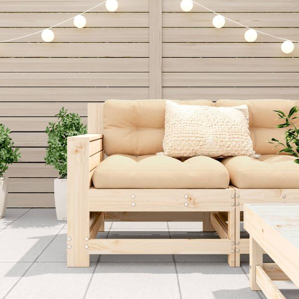 vidaXL Gartensofa mit Armlehne und Kissen Massivholz Kiefer