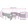 vidaXL Gartensofa mit Tisch und Kissen Rund Grau Poly Rattan
