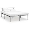 vidaXL Bettgestell Grau Metall 140x200 cm