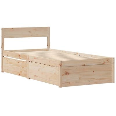 vidaXL Massivholzbett ohne Matratze 75x190 cm Kiefernholz