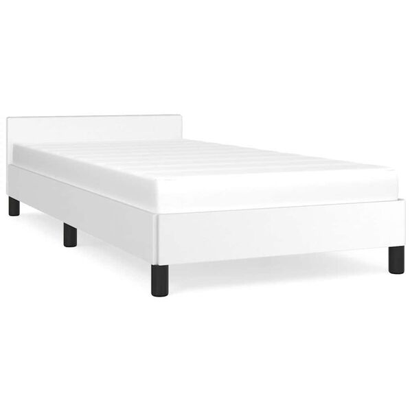 vidaXL Bettgestell mit Kopfteil ohne Matratze Wei&szlig; 90x200 cm