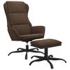 vidaXL Relaxsessel mit Hocker Braun Mikrofasergewebe