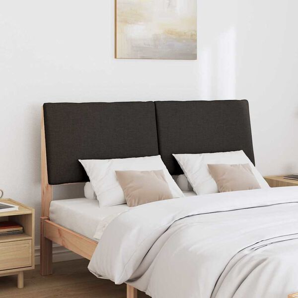 vidaXL Gepolstertes Kopfteil Schwarz 150 cm Massives Kiefernholz
