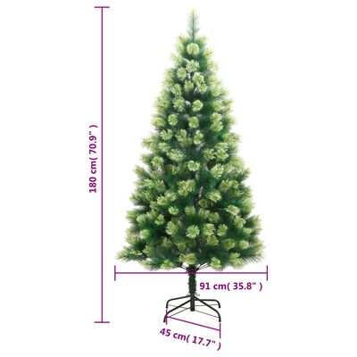 vidaXL Künstlicher Weihnachtsbaum Klappbar mit Ständer 180 cm