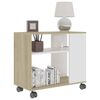 vidaXL Beistelltisch Wei&szlig; und Sonoma-Eiche 70x35x55 cm Holzwerkstoff