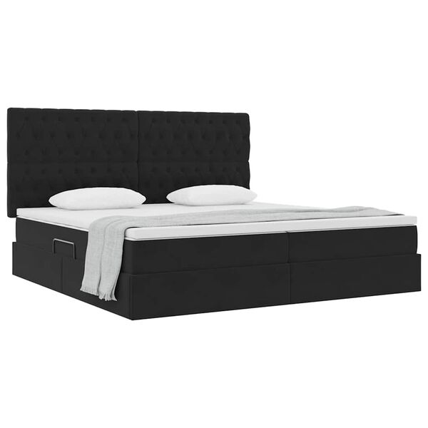 vidaXL Aufbewahrungsbett mit Matratze Schwarz 200 x 200 cm Samt