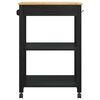 vidaXL K&uuml;chentrolley MONZA Schwarz 60 x 40 x 88,5 cm Massivholz Kiefer