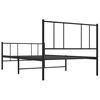 vidaXL Bettgestell mit Kopf- und Fu&szlig;teil Metall Schwarz 107x203 cm