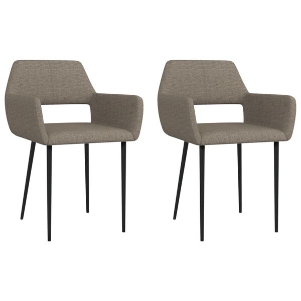 vidaXL Esszimmerst&uuml;hle 2 Stk. Taupe Stoff