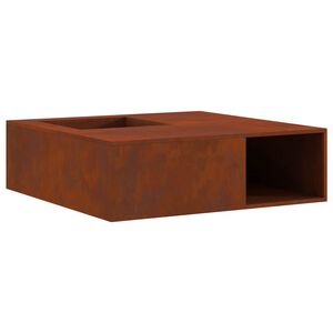vidaXL Feuerstelle Braun 100 x 100 x 30 cm Wetterfeststahl