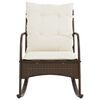 vidaXL Garten-Schaukelstuhl mit Kissen Braun Poly Rattan