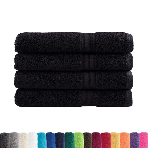 vidaXL Premium-Saunat&uuml;cher SOLUND 4 Stk. Schwarz 80x200 cm 600 g/m&sup2;