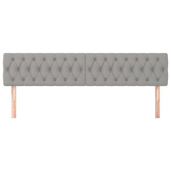 vidaXL Kopfteile 2 Stk. Hellgrau 90x7x78/88 cm Stoff
