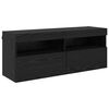 vidaXL TV-Wandschrank-Set mit LED-Lichtern 7 pcs Schwarz Eichen-Optik