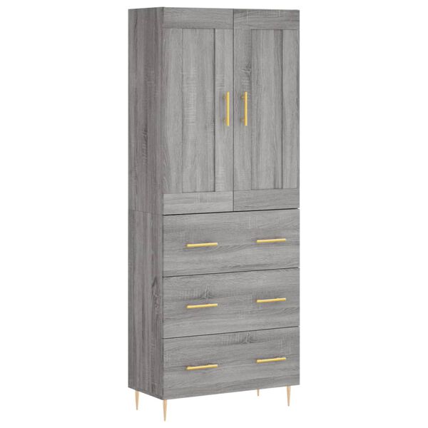 vidaXL Highboard Grau Sonoma 69,5x34x180 cm Holzwerkstoff