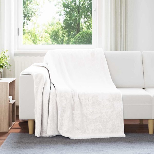 vidaXL &Uuml;berwurfdecke Wei&szlig; 150 x 200 cm Fleece