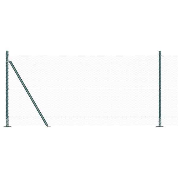 vidaXL Zaunpfosten Gr&uuml;n 100 x 1 m (25 mm Maschen) Stahl und PVC