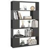 vidaXL B&uuml;cherregal Raumteiler Grau 100x24x155 cm Holzwerkstoff