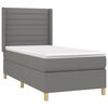vidaXL Boxspringbett mit Matratze & LED Dunkelgrau 80x200 cm Stoff