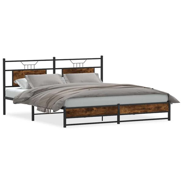 vidaXL Metallbett ohne Matratze R&auml;uchereiche 183x213 cm