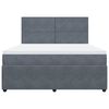 vidaXL Boxspringbett mit Matratze Dunkelgrau 180x200 cm Samt