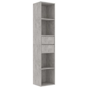 vidaXL B&uuml;cherregal Betongrau 36x30x171 cm Holzwerkstoff