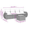 vidaXL 5-tlg. Garten-Sofagarnitur mit Kissen Beige Poly Rattan