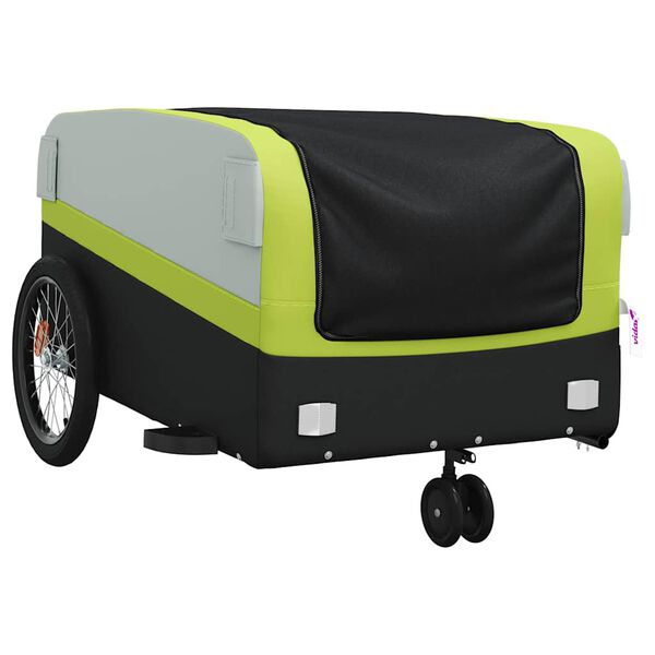 vidaXL Fahrradanh&auml;nger Schwarz und Gr&uuml;n 45 kg Eisen