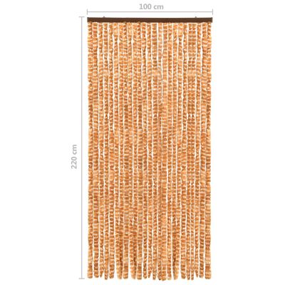 vidaXL Insektenschutz-Vorhang Ocker und Weiß 100x220 cm Chenille