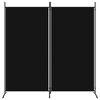 vidaXL 2-tlg. Paravent Schwarz 175x180 cm Stoff