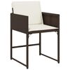 vidaXL 7-tlg. Garten-Essgruppe mit Kissen Braun Poly Rattan