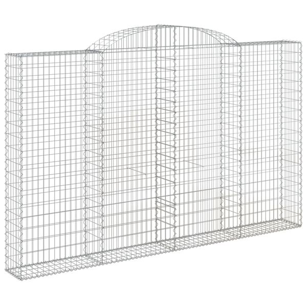 vidaXL Gabionen mit Hochbogen 3 Stk. 300x30x180/200cm Verzinktes Eisen