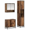vidaXL Badezimmerm&ouml;bel-Set mit Regal 3 pcs Altholz Holzwerkstoff