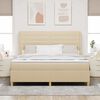 vidaXL Boxspringbett mit Matratze Creme 180 x 200 cm Stoff