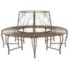 vidaXL Baumbank 8-Sitzanzahl &Oslash; 160 x 89 cm Stahl Antikbraun Rund