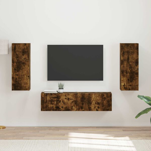 vidaXL TV-Schrankset 2 pcs Ger&auml;ucherte Eiche Holzwerkstoff