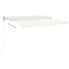 vidaXL Markise Manuell Einziehbar mit Pfosten 4,5x3,5 m Creme