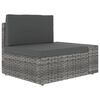 vidaXL 14-tlg. Garten-Lounge-Set mit Kissen Grau Poly Rattan