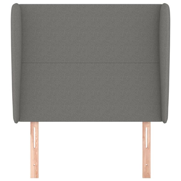 vidaXL Kopfteil mit Ohren Dunkelgrau 93x23x118/128 cm Stoff