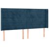 vidaXL Kopfteil mit Ohren Dunkelblau 203x16x118/128 cm Samt