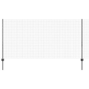 vidaXL Zaun mit Pfosten Grau 1,2 x 10 m Stahl und PVC