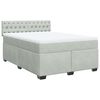 vidaXL Boxspringbett mit Matratze Hellgrau 160x200 cm Samt