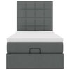 vidaXL Ottoman-Bett mit Matratze & LEDs Dunkelgrau 100x200 cm Stoff
