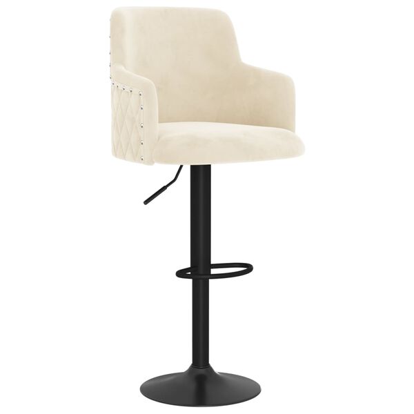 vidaXL Barhocker 2 Stk. Creme Samt