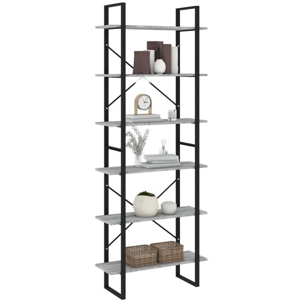 vidaXL Hochschrank Grau Sonoma 80x30x210 cm Holzwerkstoff