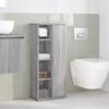 vidaXL Badezimmerschrank mit Rollenhalter Grau Sonoma 39x22x90 cm