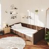 vidaXL Tagesbett mit Matratze USB Dunkelbraun Stoff 90x200 cm