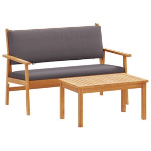 vidaXL Gartensofa-set mit Kissen 2 pcs Anthrazit Massivholz Akazie