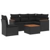 vidaXL Patio Sofa Set 6-Sitzer Black