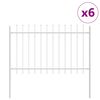 vidaXL Gartenzaun WOERDEN 6 stk. 10,2 x 0,8 m Wei&szlig;
